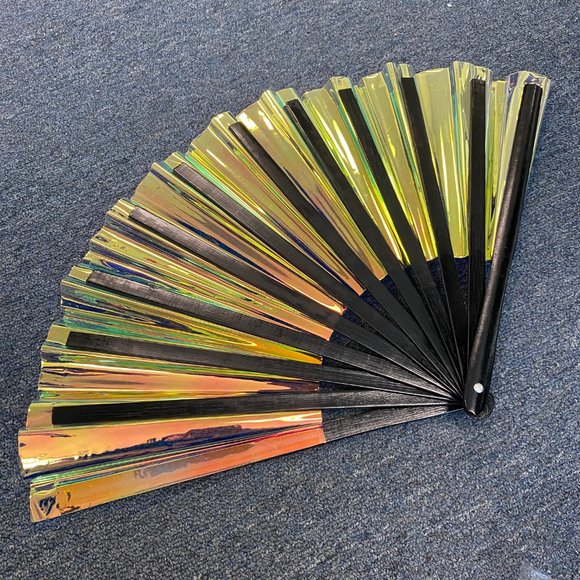 PRE-LOVED LASR - Warrior Iridescent Fluid Rave Fan- MISC004 - Picture 2 of 2